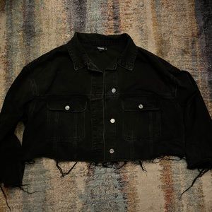 Cropped/Frayed Denim Jacket